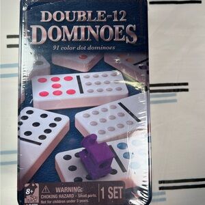 Double-12 Dominoes Set with Color Dots
